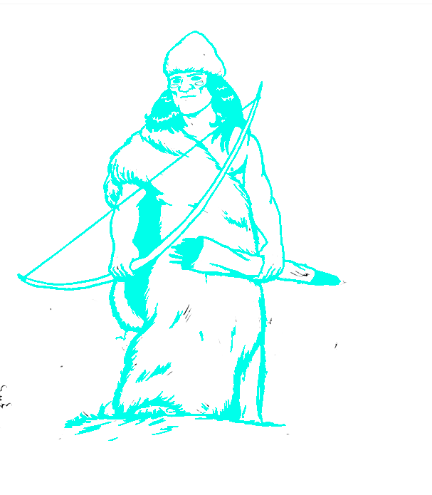 Imagen Yagan basado e caricatura vector, Logo Puerto Williams